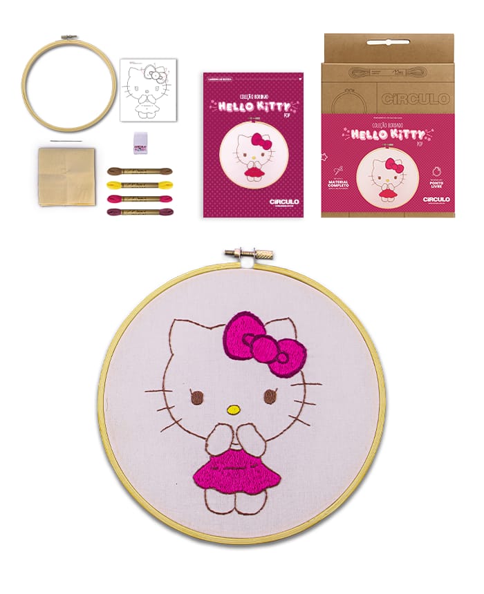 HELLO KITTY EMBROIDERY & CROSS-STITCH KIT Circulo