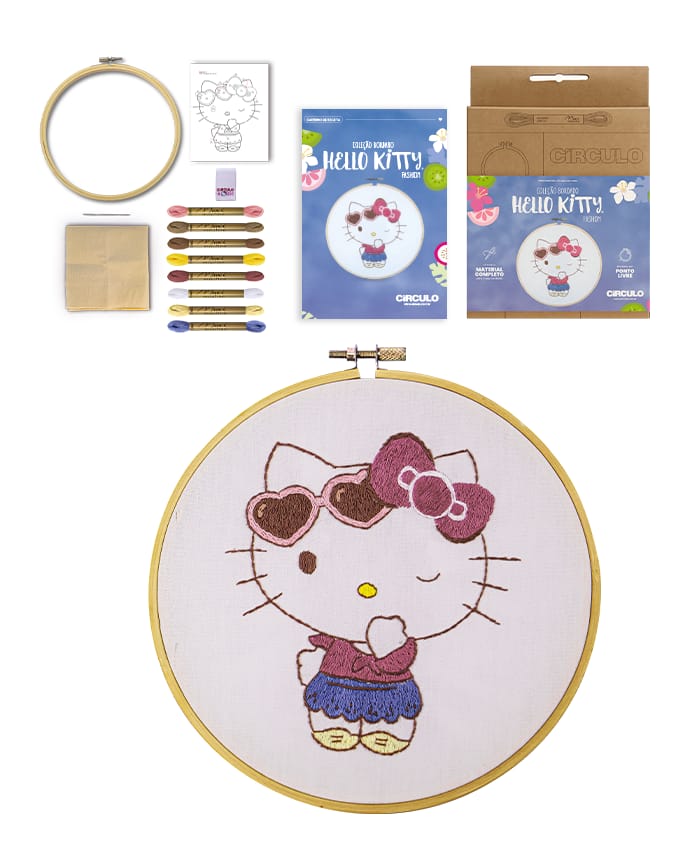 HELLO KITTY EMBROIDERY & CROSS-STITCH KIT Circulo